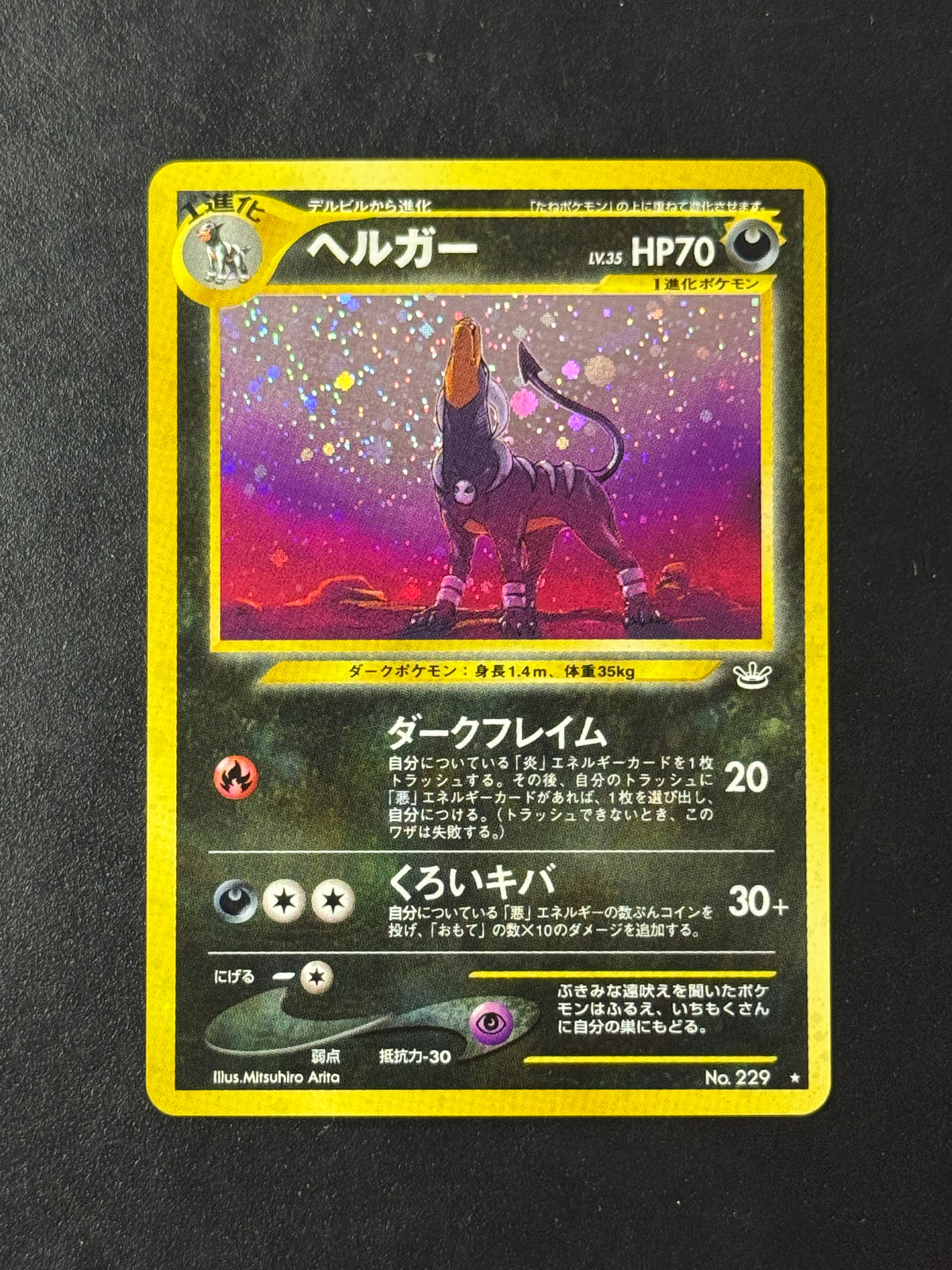 Recto de Houndoom Holo No.229 (Démolosse) – carte Pokémon japonaise non gradée