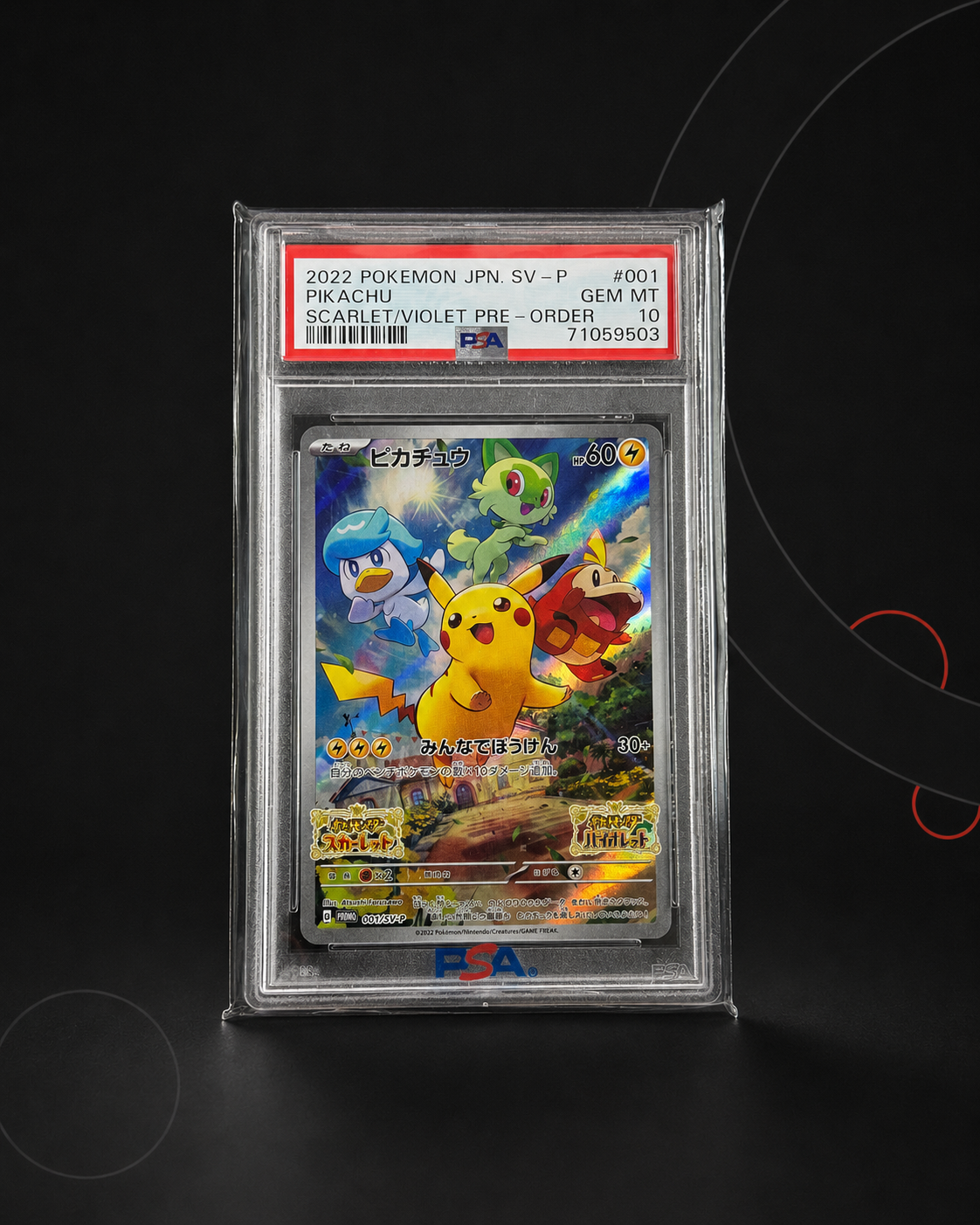 Pikachu Promo 001/SV-P – carte Pokémon japonaise PSA 10 GEM MINT