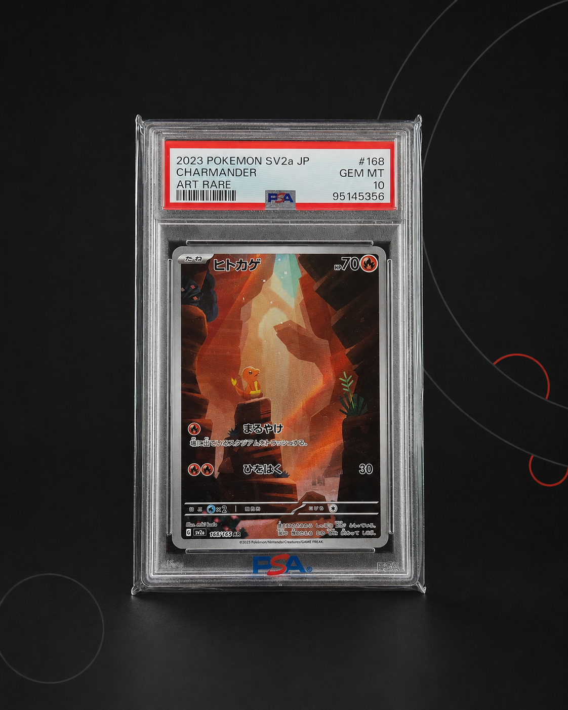 Charmander AR 168/165 (Salamèche) – carte Pokémon japonaise PSA 10 GEM MINT